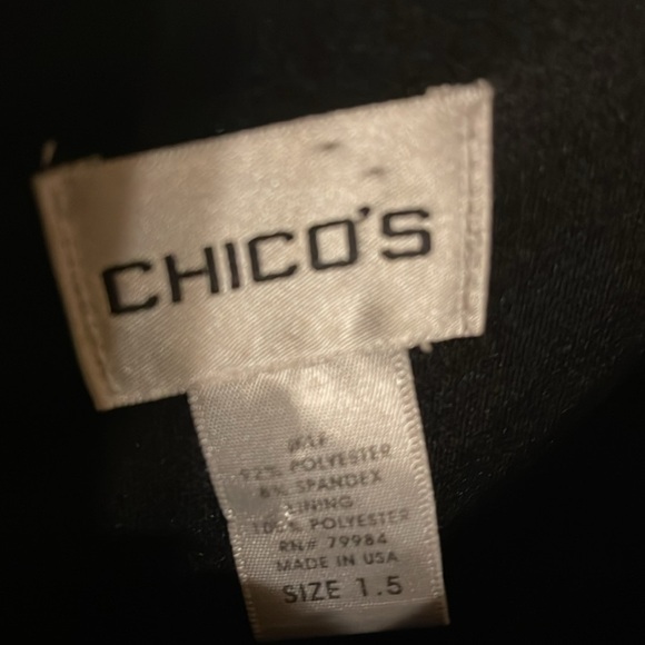 Chico’s sz 1.5 sleeveless black fully lined sheath dress with stretch - Picture 4 of 8